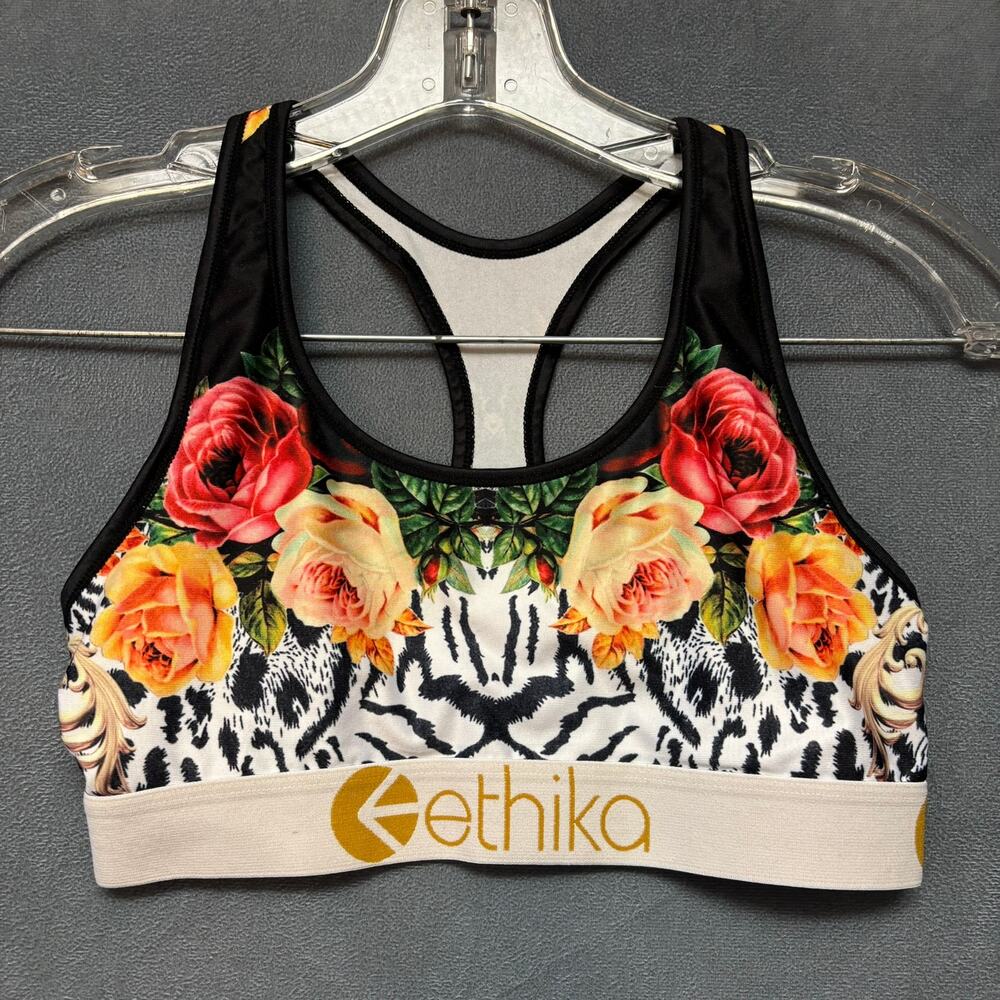 Ethika Boy Shorts Sports Bra Set Roses Performance Athletic Gym Lifting Workout